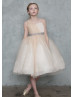 Tulle Flower Girl Dress With Beaded Sash